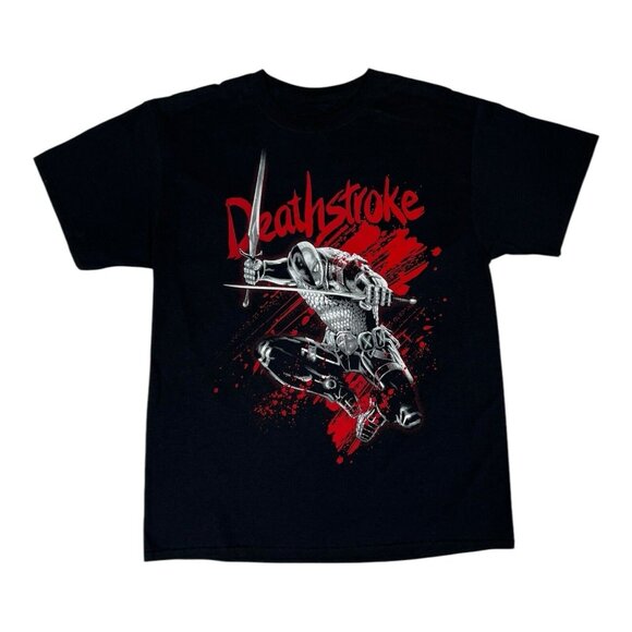Deathstroke DC Comics Graphic T-Shirt Men's Large Justice League Blood Splatter - Picture 1 of 7